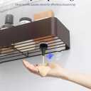 Kitsure Shower Caddy - 2 Pack Adhesive Shower Organizer, Rustproof Metal Shelves, No-Drill Bathroom Organizers and Storage, Brown, Large