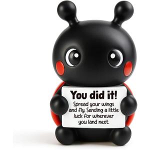 Ladybug Figurine Lucky Charm for Grads New Beginnings Graduate Unique Gift Inspirational Presents Moving Forward Congratulatory Keepsake for Graduation Students 2026