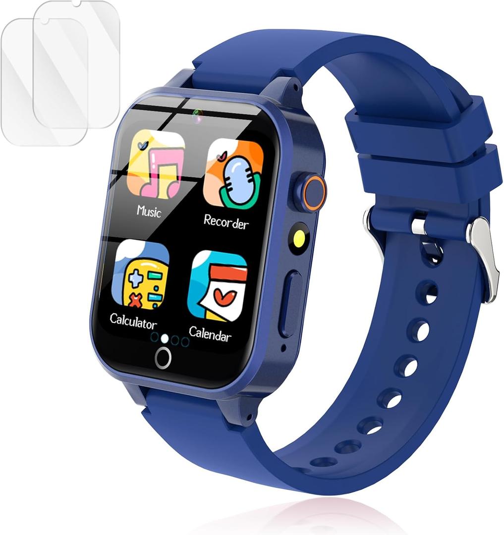 Smart Watch for Kids, with 26 Puzzle Games, Touch Screen, HD Camera, Alarm Clock, Toys for Ages 4-12 Years Old.Birthday Gift for Boys Girls (Blue)