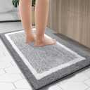 OLANLY Bathroom Runner Rug 70x24, Extra Soft and Absorbent Microfiber Bath Rugs, Non-Slip, Machine Washable, Quick Dry Shaggy Bath Carpet, Extra Long Bath Mats for Bathroom, Tub, Shower, Grey