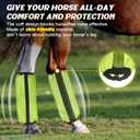 4PCS Fly Boots for Horses, Non-Slip Breathable Horse Fly Boots,Comfy Mesh Horse Fly Leggings Prevents Flies and Mosquitoes from Biting (Green)