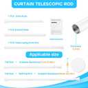 White Tension Curtain Rod for Windows 28 to 48 inch, Adjustable Expandable Pressure Spring Curtain Rod No Drilling, 7/8" Curtain Rod for Bedroom Doorway Closet Door