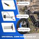 Full Twist Throttle Compatible with Macfox, HappyRun, Freego, Plug and Play Ebike Full Throttle 3 Pin, 12V-72V Throttle with IP76 Waterproof Plug
