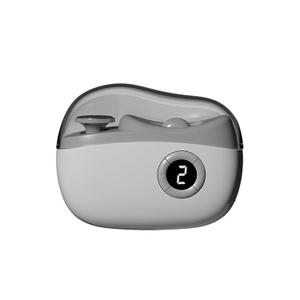 Electric Nail Clippers, 2 in1 Smart Toenail Clippers with File&Nail Trimmer, Polishing for Fingers and Toes, Rechargeable Fingernail Grinder with 3 Speeds for Senior Adults Caregivers, LightGray