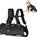 Dog Backpack Carrier for Medium Dogs Emergency Backpack, Old, Disabled, Joint Injuries, Arthritis, Rehabilitation Carrier Nail Trimming, Senior Dogs Up and Down Stairs, Cars(66-88LBS) (Dark Black)