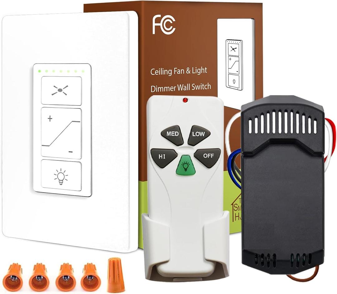 Ceiling Fan Remote Control Kit, Universal Ceiling Fan Remote Control Kit, Fan Remote Control Kit, Ceiling Fan Wall Switch UC9050T UC 9050T, Compatible with Hunter Hampton Bay Harbor Breeze