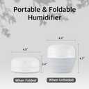 Pureal Foldable Mini Humidifier, 500ML Portable Small Cool Mist for up to 10 Hrs, for Baby Bedroom Travel Office Home, Auto Shut-Off, 3 Mist Modes, Super Quiet