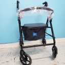 Medline Steel Rollator Walker for Adult Mobility Impairment, Black, 250 lb. Weight Capacity, 6” Wheels, Foldable, Adjustable Handles, Rolling Walker for Seniors