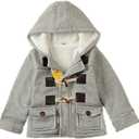 Baby Boy's Girls Kids Hooded Fleece Coat Winter Outwear (Brown)