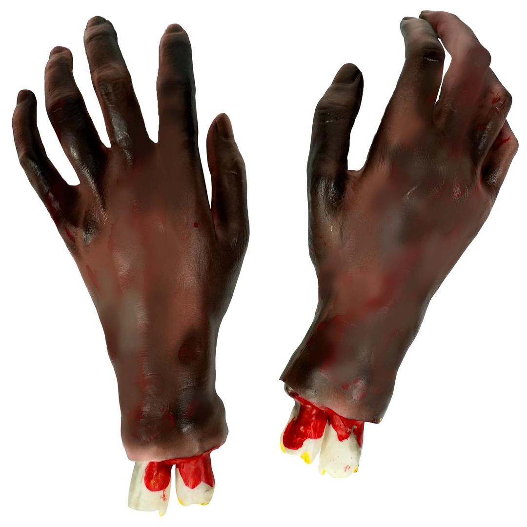 KatchOn, Fake Human Bloody Severed Hand - Body Parts Halloween Props | Fake Hands Scary Halloween Decorations | Bloody Decorations, Fake Hands Zombie Decorations | Scary Hand Props for Haunted House