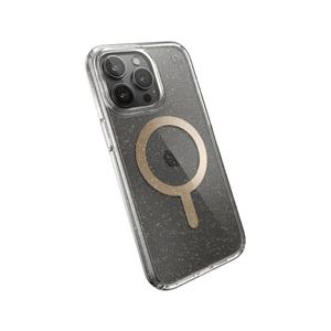 Speck Presidio Lux Glitter MagSafe Case for Apple iPhone 16 Pro Max, Clear/Gold Glitter