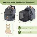 Morpilot Expandable Cat Carrier Backpack for Small Dogs & Cats Up to 18lbs, Breathable Mesh Pet Travel Backpack with Safety Leash, Foldable Airline Approved Carrier for Hiking Camping Outdoor, Grey