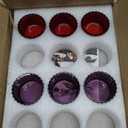 VOHO 4 Colors Tealight Candle Holder Fall Decor Set of 6, Votive Candle Holders for Table Centerpiece, Ribbed Tea Light Candle Holder Glass for Halloween/Thanksgiving/Christmas Decorations/Gifts