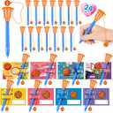 24 Pcs Valentines Day Basketball Hoop Pens Bulk with Greeting Cards Basketball Themed Party Favors Sport Novelty Pens School Classroom Office Gifts Exchange Goodie Bag Stuffers for Kids Teens Adults