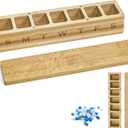 Wood Weekly Pill Organizer, 7 Day Bamboo Tablet Box Vitamin Dispenser, Portable Aesthetic Magnetic Pill Case Container Box for Vitamins Fish Oil Pills or Supplements​ Daily Travel