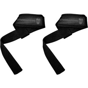 Gymreapers Lifting Wrist Straps for Weightlifting, Bodybuilding, Powerlifting, Strength Training, & Deadlifts - Padded Neoprene with 18 inch Cotton (Black/Black)