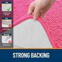 OLANLY Bathroom Rugs 30x20, Extra Soft Absorbent Chenille Bath Rugs, Rubber Backing Quick Dry, Machine Washable Bath Mats for Bathroom Floor, Tub and Shower, Home Decor Accessories, Hot Pink