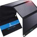 [Upgraded] BigBlue 3 USB Ports 28W Solar Charger(5V/4.8A Max), Portable Foldable Solar Panel for Camping, IP44 Waterproof, Compatible with iPhone 11/XS/XS Max/XR/X/8/7, iPad, Samsung Galaxy LG etc. (Black)