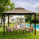 Gazebo Replacement Canopy 10x10 Ft Compatible with Madaga Target Gazebo Frame Model L-GZ136PST, L-GZ136PST-2/7/9 (Light Beige)