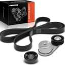 A-Premium Engine Serpentine Drive Belt Kit with Tensioner & Idler Pulley Compatible with Ford Explorer 2002-2005 & Mercury Mountaineer 2003-2005, 4.0L
