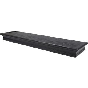 HIGH & MIGHTY 515611 Decorative 24" Floating Shelf Holds up to 20lbs, Easy Tool-Free Dry Wall Installation, Beveled, Retail Packaging, Black