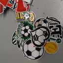 Hunnmingre 72 Pcs Soccer Iron on Patches Embroidered Soccer Patches Iron on Hat 36 Style Sport Ball Appliques for Hat Cap Clothes Jackets Jeans Dress Sew on DIY Backpack Accessories