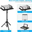 Projector Stand Tripod Adjustable, Laptop Height from 23.5 to 46.5 inches with Gooseneck Phone Holder, Floor for Office, Home, Stage, Studio, DJ Racks Holder Mount, 23.5inch-46.5inch