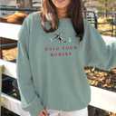 MAPICK Womens Oversized Christian Sweatshirts Fleece Crewneck Sweaters Embroidered GOD IS GOOD Casual Pullover Tops (XXL)