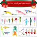Fishing Advent Calendar 2025,24 Days Christmas Countdown,Fishing Lure Advent Calendar 2025 Men,Fishing Lures Set for Fisher Men Adult Teens Surprise