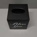 Sumnacon Tissue Box Cover Square, Bless You Tissue Holders, Decorative Tissue Box Holder Open Bottom, Cube Metal Tissue Cover for Bathroom, Bedroom, Living Room, Office, Tabletop, Gift Option, Black