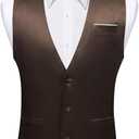 Barry.Wang Mens Satin Suit Vest Formal/Leisure V-neck 2 Pockets Wedding Party Tuxedo Waistcoat (XXL)