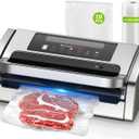 Bonsenkitchen Vacuum Sealer Machine, Powerful Low-Noise Food Vacuum Sealer, Globefish Technology for High-Speed Continuous Working (Full Silver)