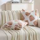 FUTEI Fall Pumpkins Throw Pillow Covers 18x18 Inch Set of 2,Soft Faux Cashmere Cushion Case for Autumn Thanksgiving Holiday Home Decorations (Whiteburnt Orange Pumpkins)