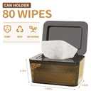 Wipes Dispenser, One-Handed Operation Wipe Holder for Baby & Adult, Seal-Designed Wipes Container for Bathroom Keep Diaper Wipes Fresh (Brown)