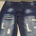 OIIIO Men's Ripped Slim Fit Straight Leg Jean Denim Pant, Size 38