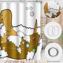 Funny Dog Shower Curtains for Bathroom, Waterproof Polyester Fabric Bathroom Curtains Washable Dog Shower Curtain Sets with 12 Pcs Hook, 72x72 Inch