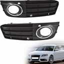2-Pack Fog Light Cover Grilles Left and Right Side Replacement for 2009-2012 A4 B8 A4L