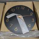 Mosewa Large Wall Clock 16 Inch Black Battery Operated Silent Non Ticking Simple Minimalist Rose Gold Numbers Clock Decorative for Bedroom Living Room Kitchen Home Office