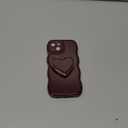 Cute Case for iPhone 13 6.1'', Wine Red Soft TPU Shape Shockproof Protective Cover with Stand, Luxury Bumper Wave Frame Curly Shape Love Heart Holder Kickstand Phone Case for Girls Women