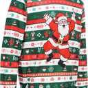 GRAJTCIN Ugly Couples Christmas Sweater Adult Funny 3D Print Cat Elk Dog Christmas Party Cosplay (Medium, Red and Green-santa Claus)