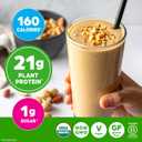 Orgain Organic Vegan Protein Powder, Peanut Butter - 21g Plant Protein, 7g Prebiotic Fiber, Low Net Carb, No Dairy Ingredients, No Added Sugar, For Shakes & Smoothies, 2.03 lb (Packaging May Vary)