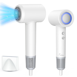 Hair Dryer, High-Speed Negative Ionic Blow Dryer with 110,000 RPM Brushless Motor for Fast Drying, Travel Hair Dryer with Low Noise and Magnetic Nozzle (Fashion White)