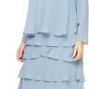 S.L. Fashions Women's Mother of The Bride Tiered Jacket Dress with Shoulder Embellishment (Size 12, Hydrangea)