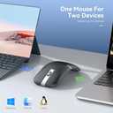 Bluetooth Wireless Arc Travel Mouse, Dual Model (2.4G+BT5.1) Rotating Foldable Mouse for Microsoft, Rechargeable Slim Portable Mice for Laptop, Notebook, PC, MacBook, Chromebook, Lenovo - Black