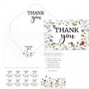 Fumete 50 Set Funeral Thank You Cards with Envelopes and Stickers Thank You Sympathy Cards with Meaningful Message Bereavement for Funeral Family Loved Ones Celebration of Life(Wildflowers)