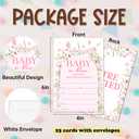 Baby Shower Invitations, Pink Floral Invitations For Gender Reveal, Baby Announcement, Butterfly Themed Fill-In Invites With Envelopes For Girls, Party Favor Supplies (25 Pcs) -01
