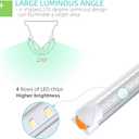 3FT LED Shop Light, 36W 5000lm Super Bright 6500K, Clear Cover, V-Shape, T8 LED Fixture, Linkable Shop Lights for Garage, Workbench, Workshop (2 Pack)