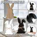 Easter Decorations for Home Black and White Easter Decor 3 Pcs Bunny Table Decor Wooden Bunny Home Decor Rustic Easte r Decor for Mantle Farmhouse