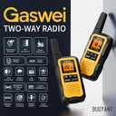 Gaswei G2Pro+ Heavy-Duty Walkie Talkies IP67 Waterproof Two-Way Radios with NOAA Weather Alert & Floating | 2-Watt Long Range for Job Sites, Hunting | Dual PTT, FM Radio, SOS, VOX​（4pack）