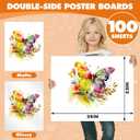 TUXIYA 100 Pack White Poster Board,22" x 28" White Poster Paper Bulk,250GSM/92LB Heavy-Weight Blank Poster Board for Arts,Craft,Projects Presentations,Drawing Scrapbooking